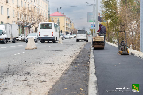 Ремонт тротуара на Партизанском проспекте во Владивостоке завершён
