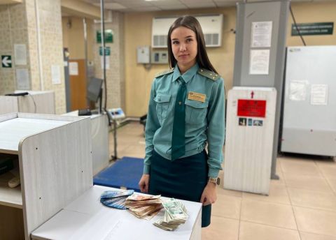 Сумку с валютой нашли таможенники