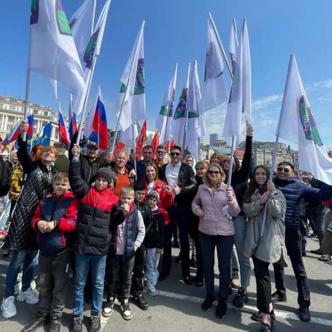 Совет отцов и кикбоксеры Приморья приняли участие в патриотическом мероприятии