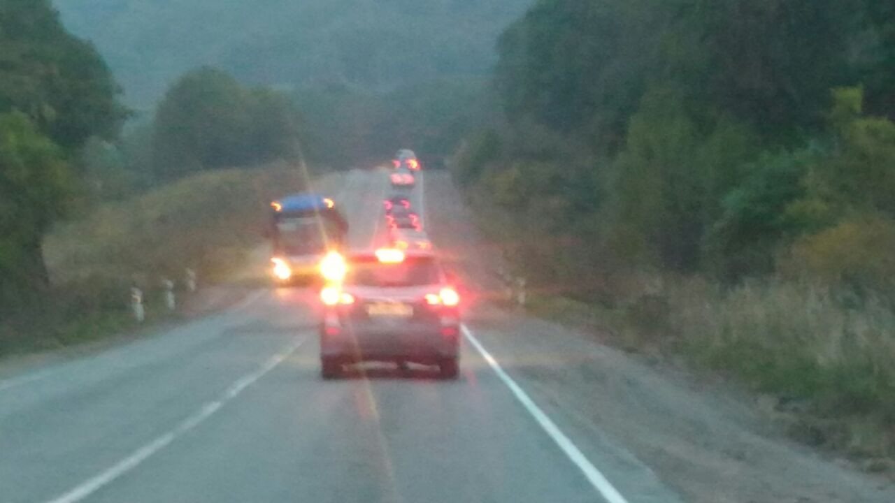 Пробка во Владивосток тянется от сафари-парка (фото)