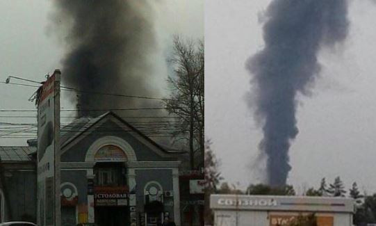 Стремительный пожар уничтожил склад (ВИДЕО)