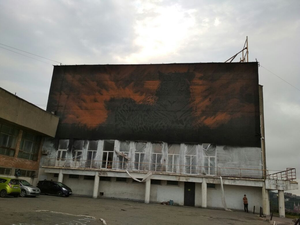 Огромный леопард напугал туристов на видовой площадке во Владивостоке