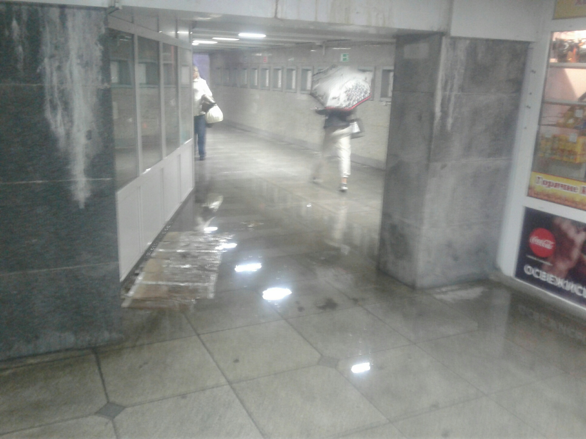 Главный переход Владивостока превратился в большую лужу