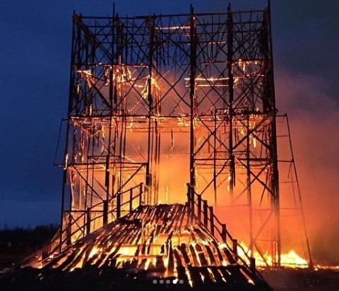 Большой деревянный мост сожгли на Масленицу