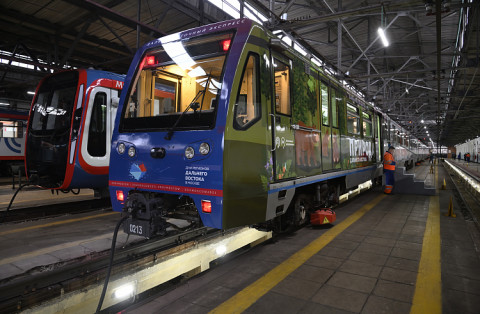 Московский вагон метро украсили по-приморски