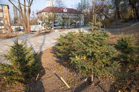 Во Владивостоке завершается ремонт сквера на Черемуховой 