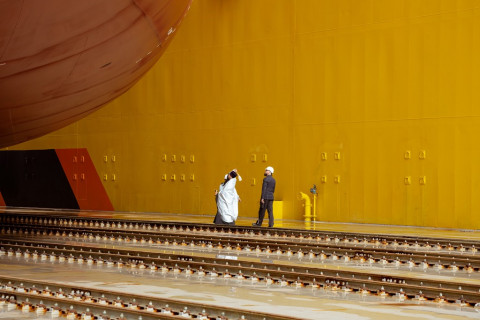 Фото-репортаж: «Звезда» спустила на воду второй танкер типа «Афрамакс»