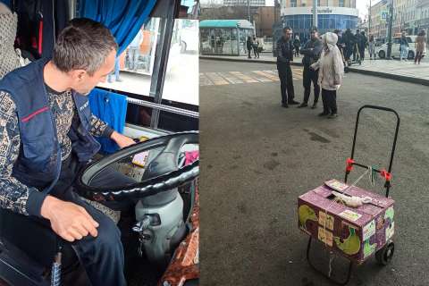 Фото-репортаж: Ребёнка войны не пустили в автобус во Владивостоке