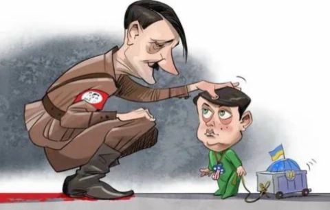 Фото-репортаж: Малыш-нацист: Зеленский стал мировой звездой язвительных карикатур