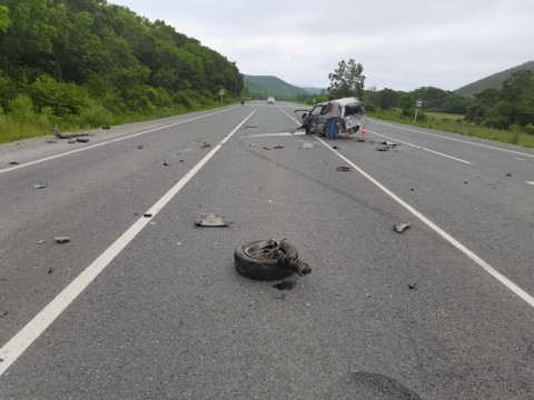 Фото-репортаж: Массовое ДТП произошло на приморской трассе